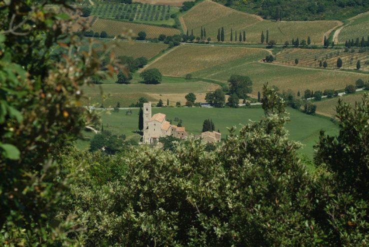 Birds eye view of Ventolaio Winery and vineyards